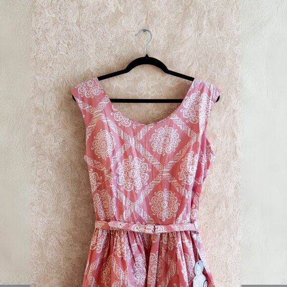 VINTAGE 1950s Deadstock Never Worn Everglaze 100% Cotton Day Dress - Picture 3 of 9